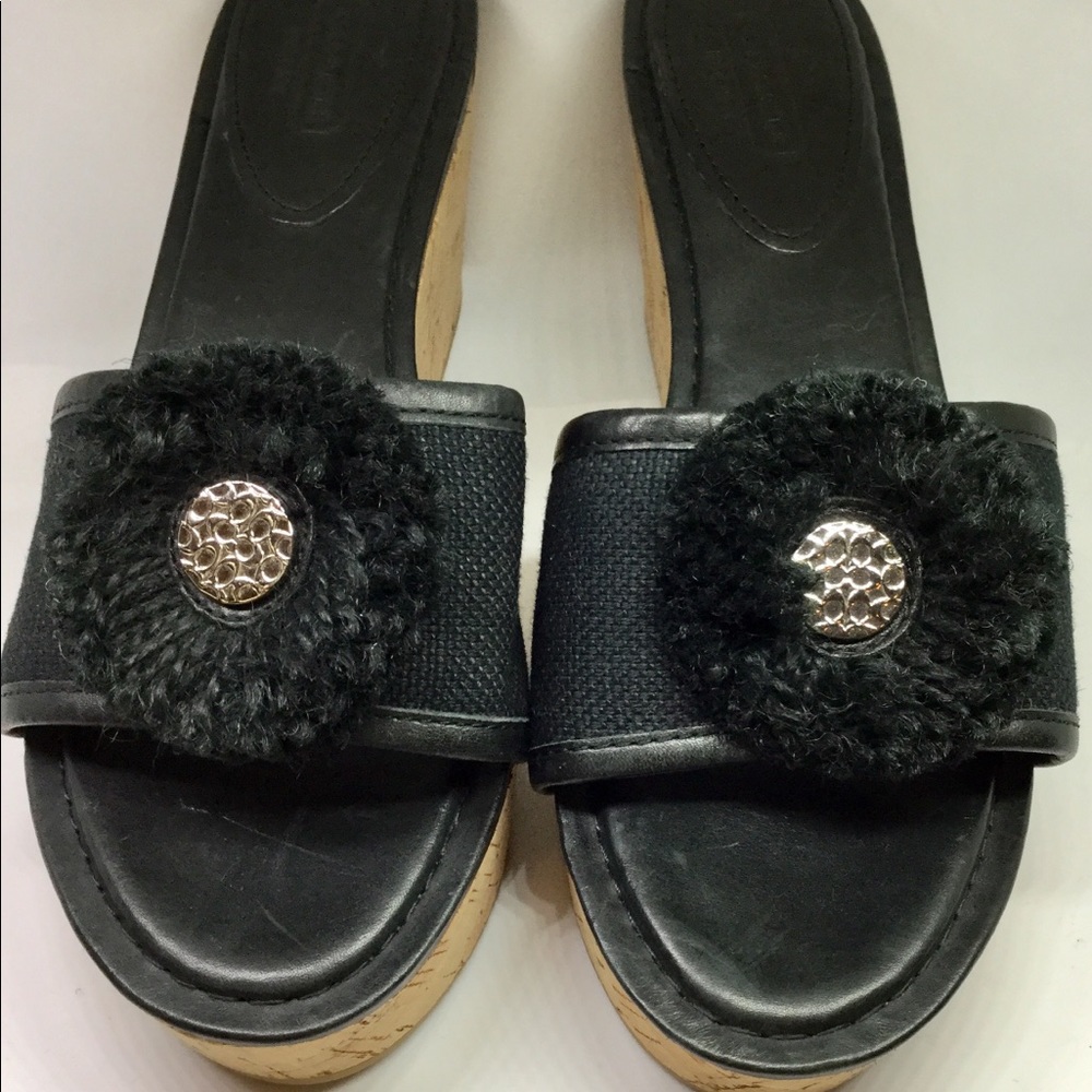 COACH BLACK PLATFORM WEDGE